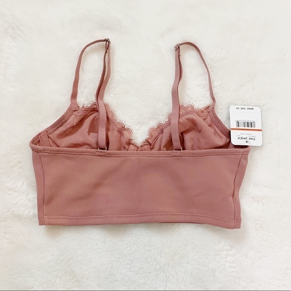 NWT Free People Bianca Lace Longline Underwire Bra In Vintage Rose Pink - Picture 8 of 9